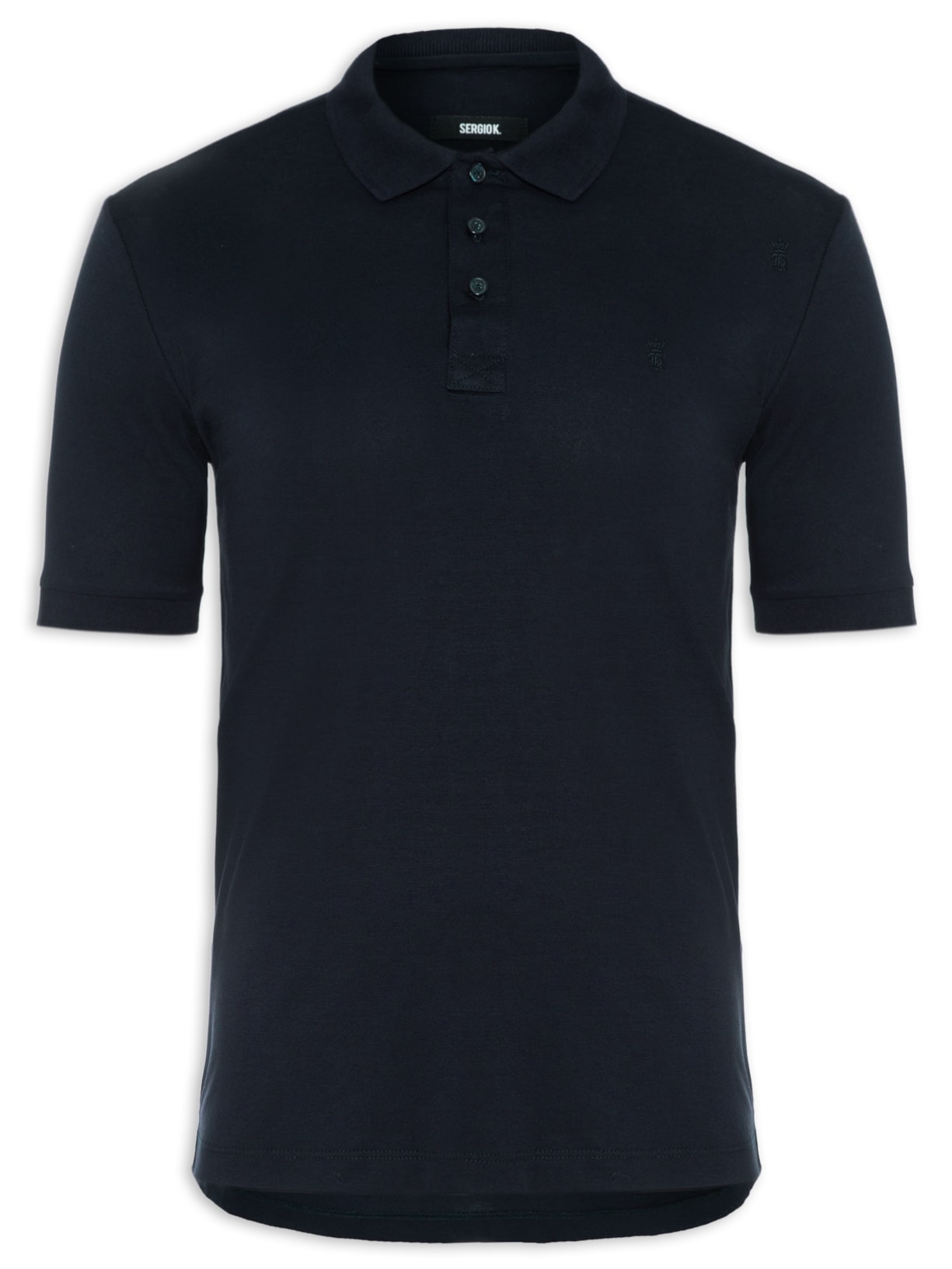 Polo Masculina Manga Curta Pima - Azul