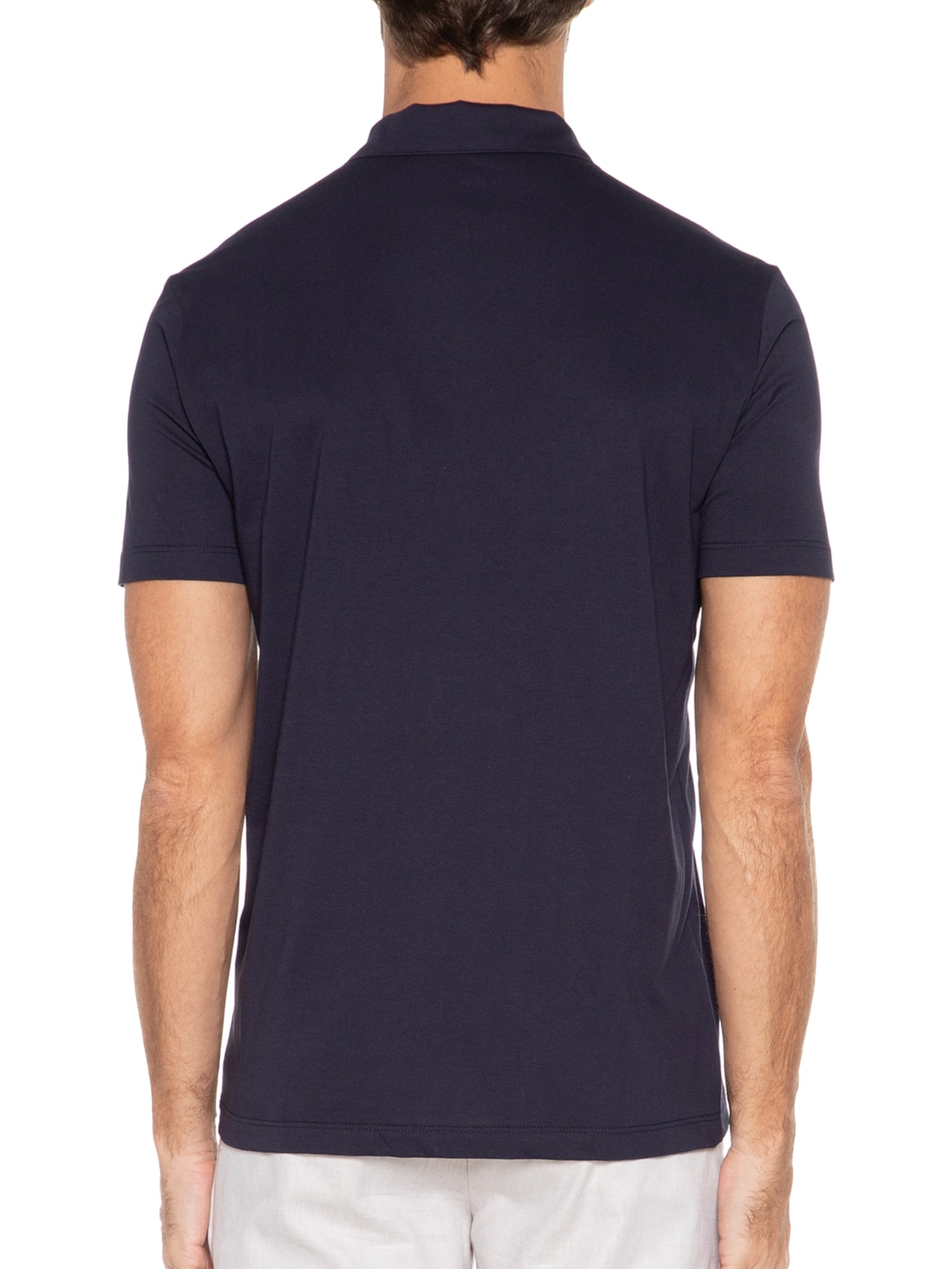 Polo Masculina Manga Curta Pima Básica Azul Vr