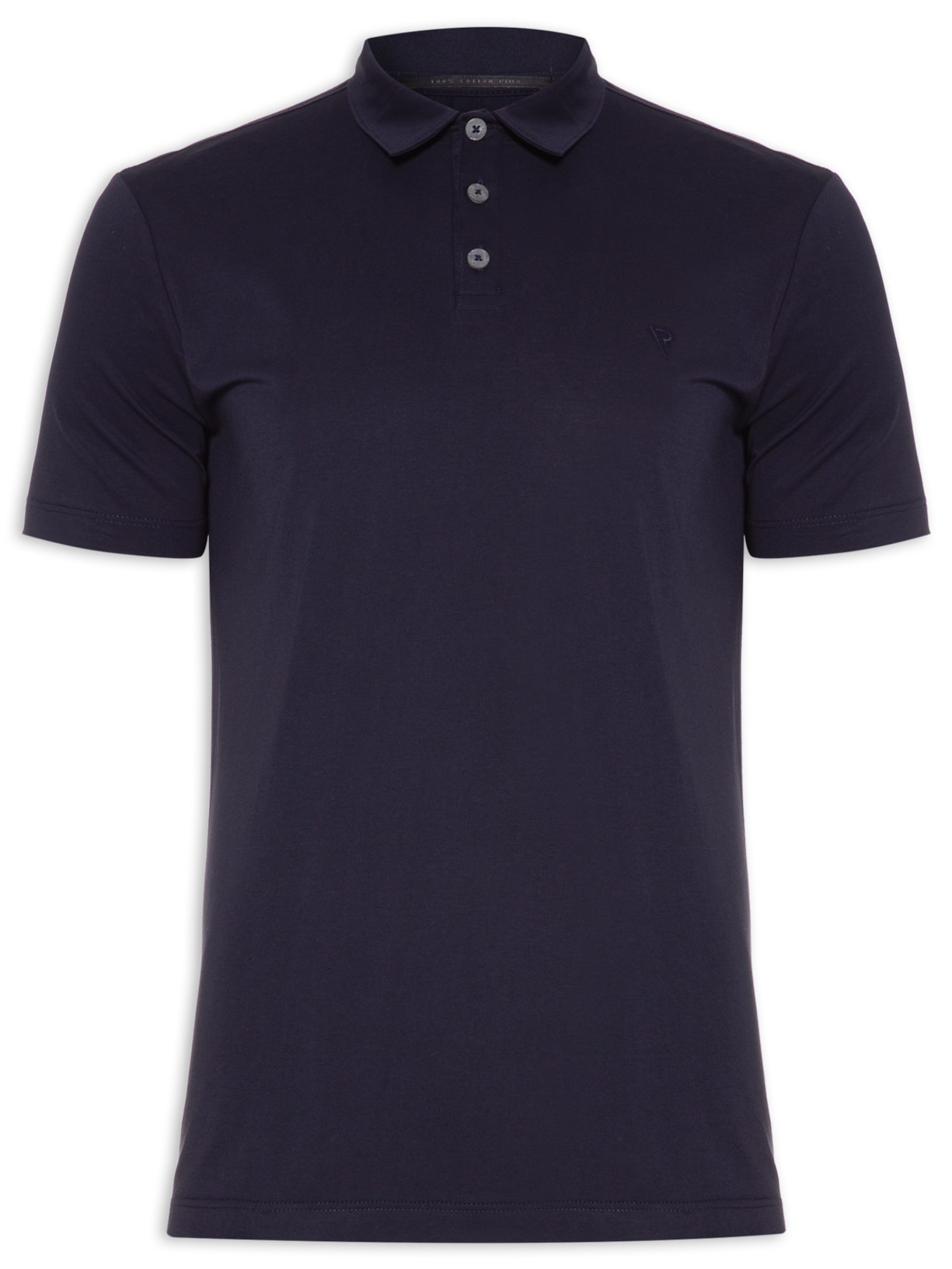 Polo Masculina Manga Curta Pima Básica Azul Vr
