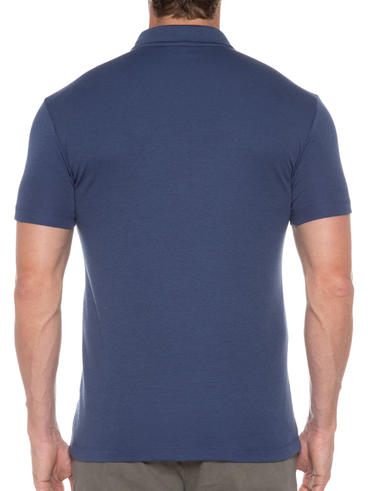 Polo Masculina Manga Curta Pima Básica Azul Vr