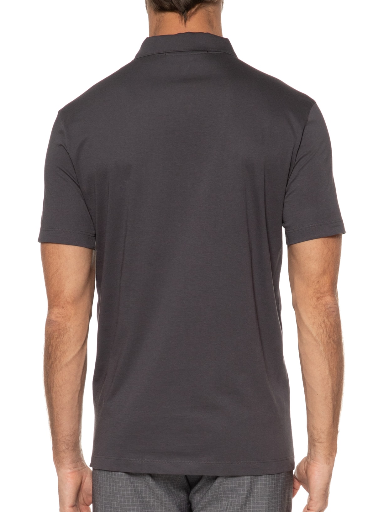Polo Masculina Manga Curta Pima Básica Cinza Vr