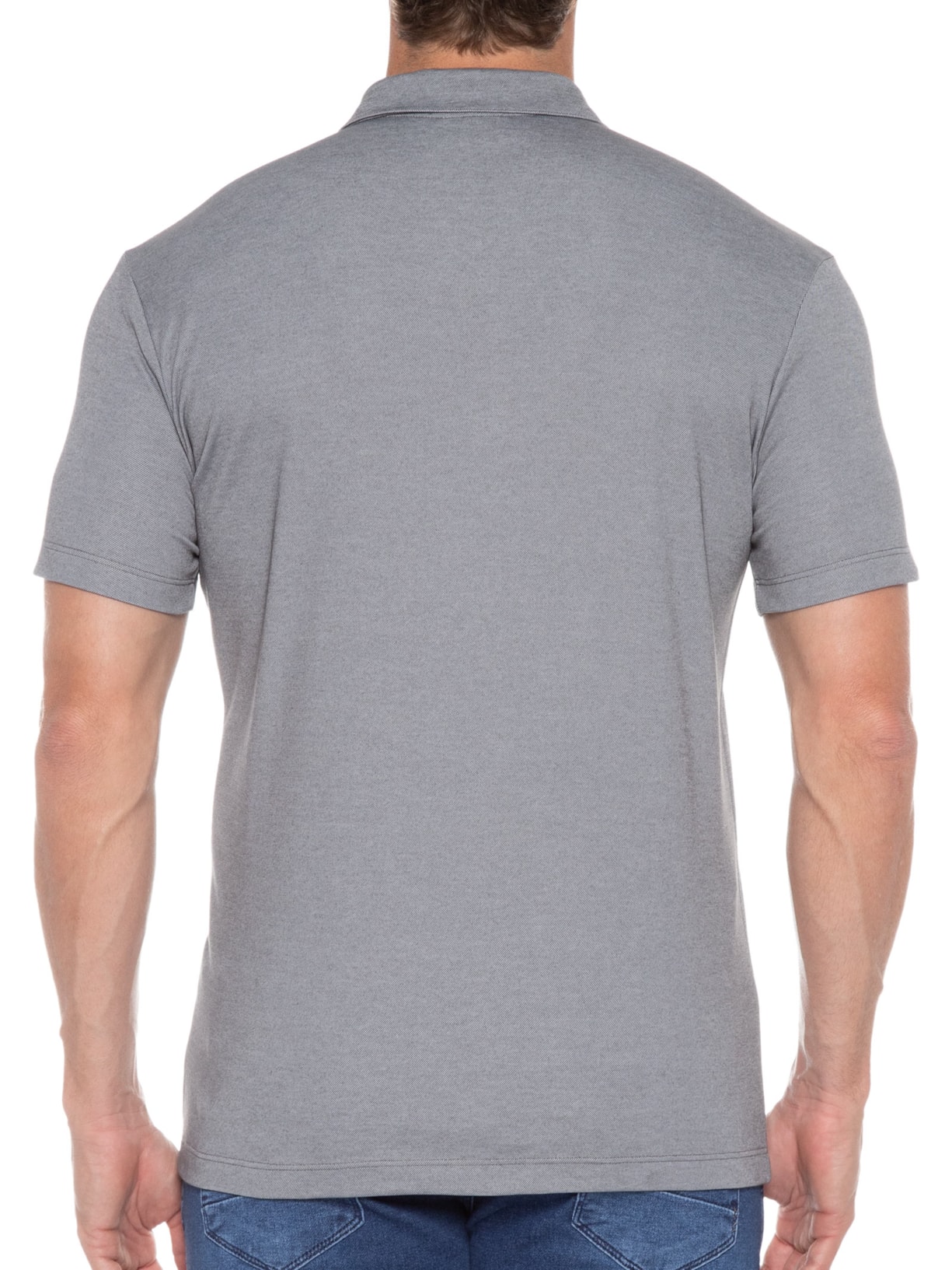 Polo Masculina Manga Curta Pima Básica Cinza Vr