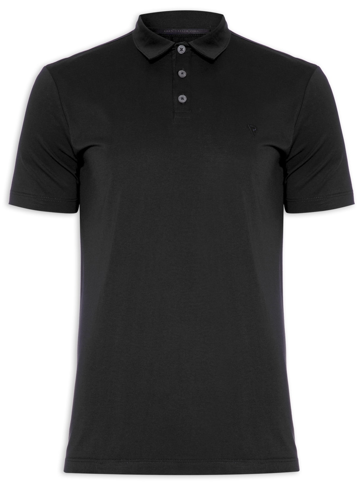 Polo Masculina Manga Curta Pima Básica Preto Vr
