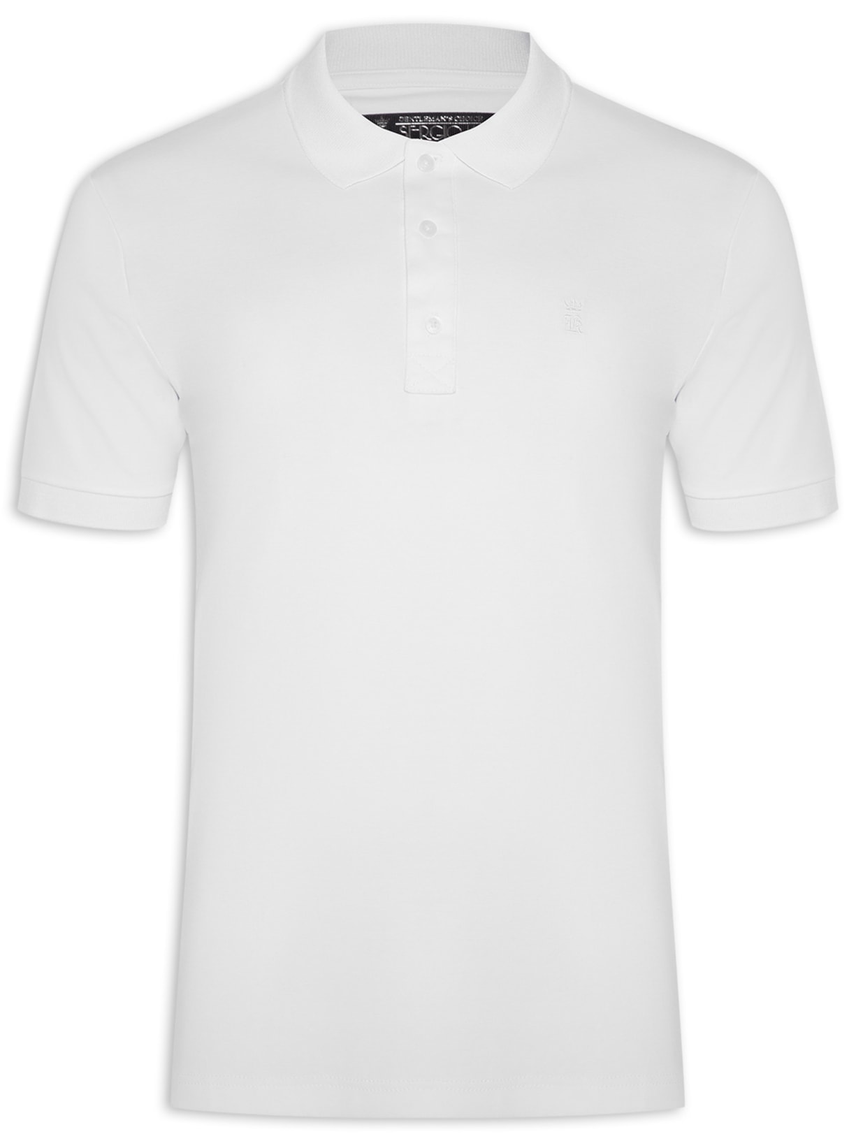 Polo Masculina Manga Curta Pima - Branco