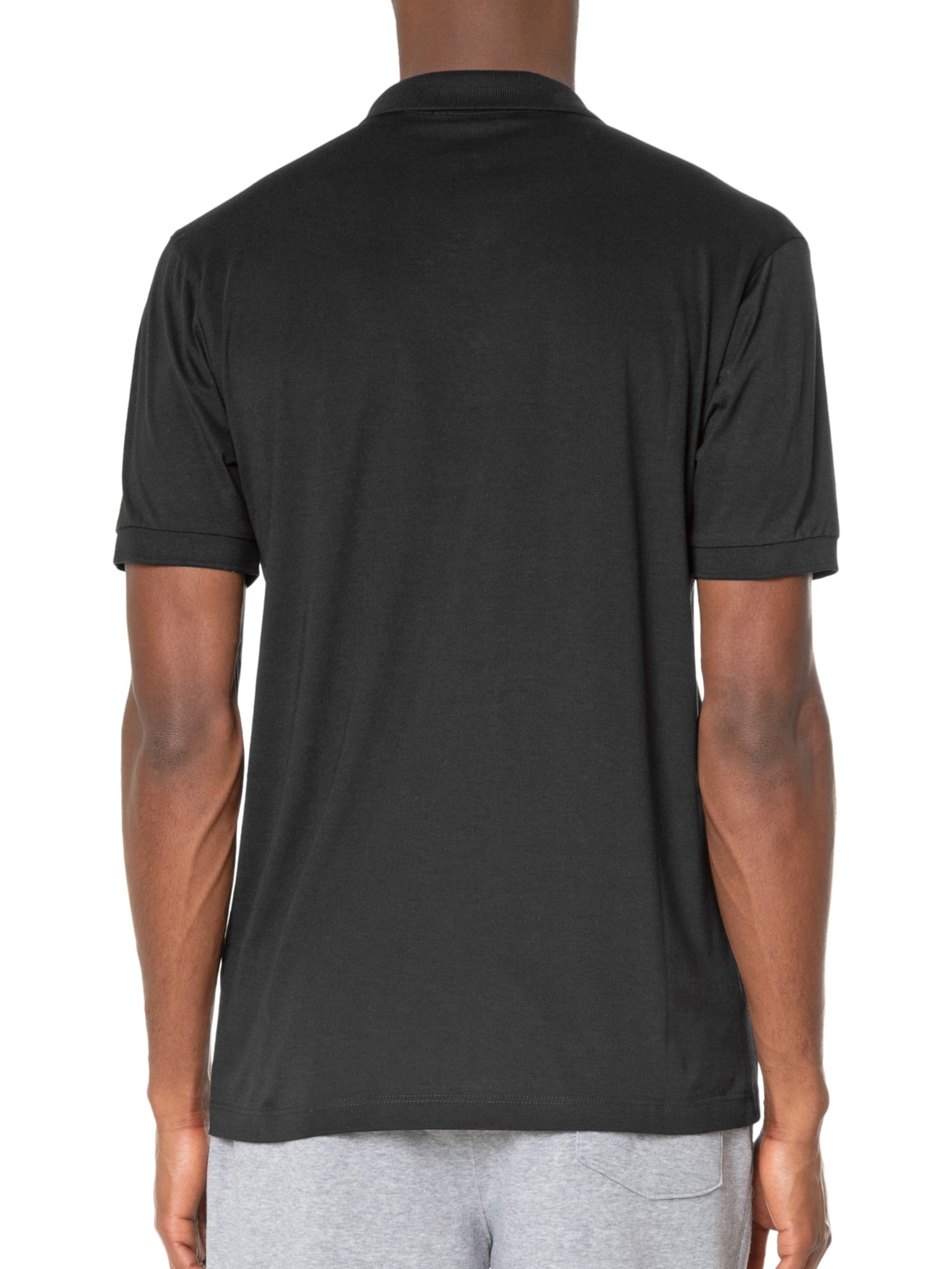 Polo Masculina Manga Curta Pima Gola De Retilínea Básica Preto Vr