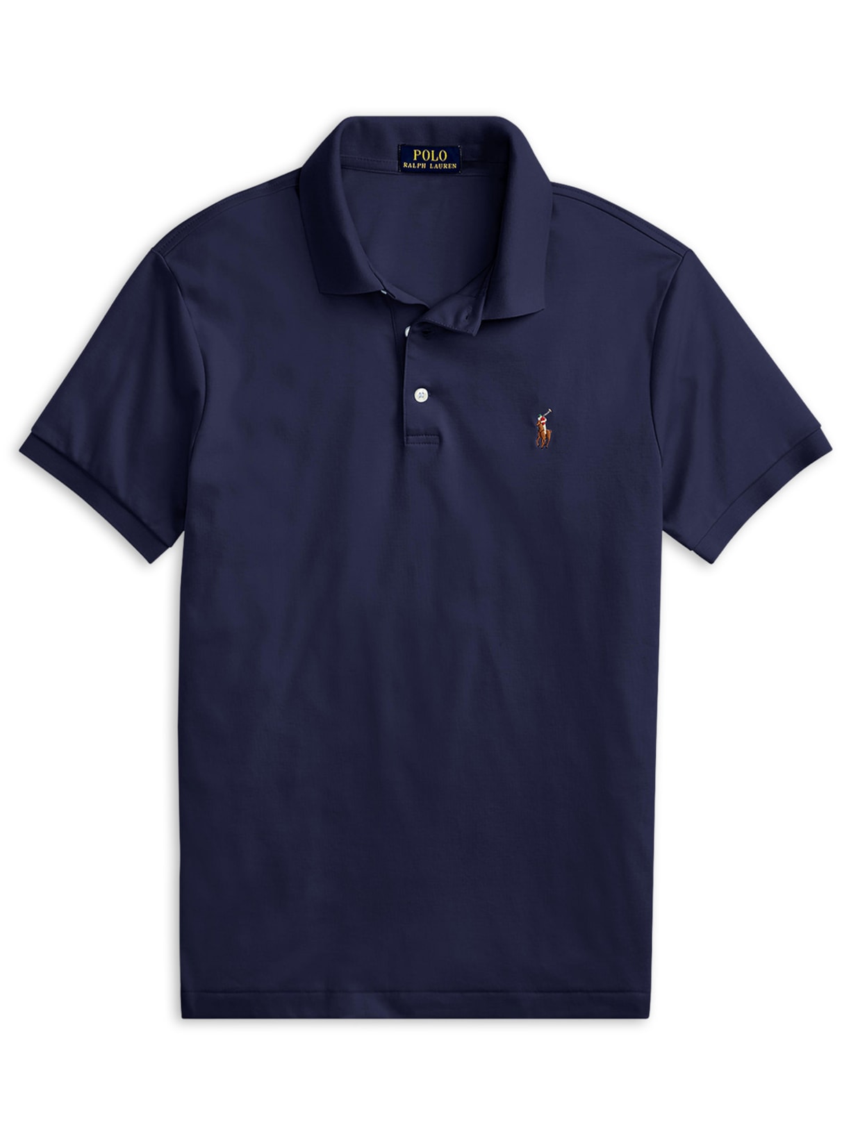 Polo Masculina Manga Curta Pima Slim Fit - Azul