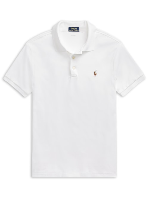 Polo Masculina Manga Curta Pima Slim Fit - Branco