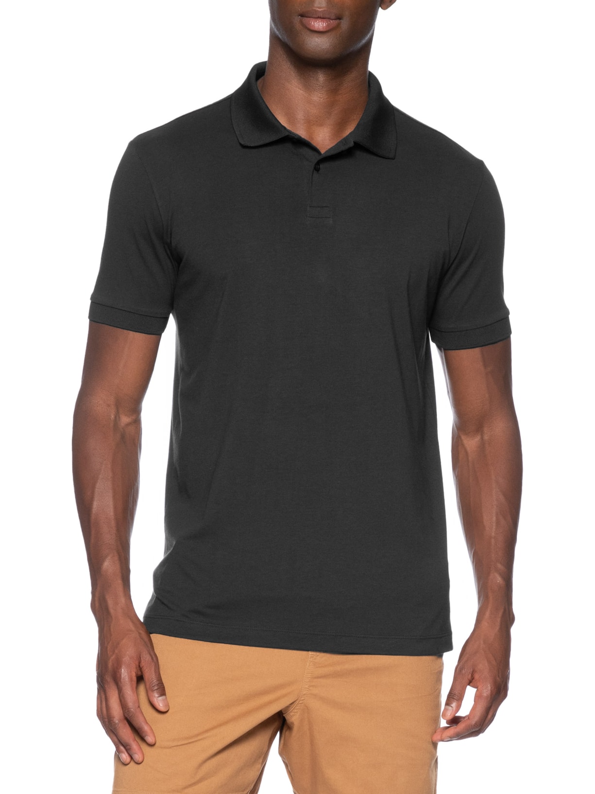 Pólo Masculina Manga Curta Pima Tech Preto Reserva