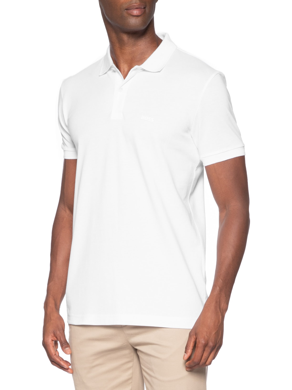 Pólo Masculina Manga Curta Pio 1 – Branco Boss