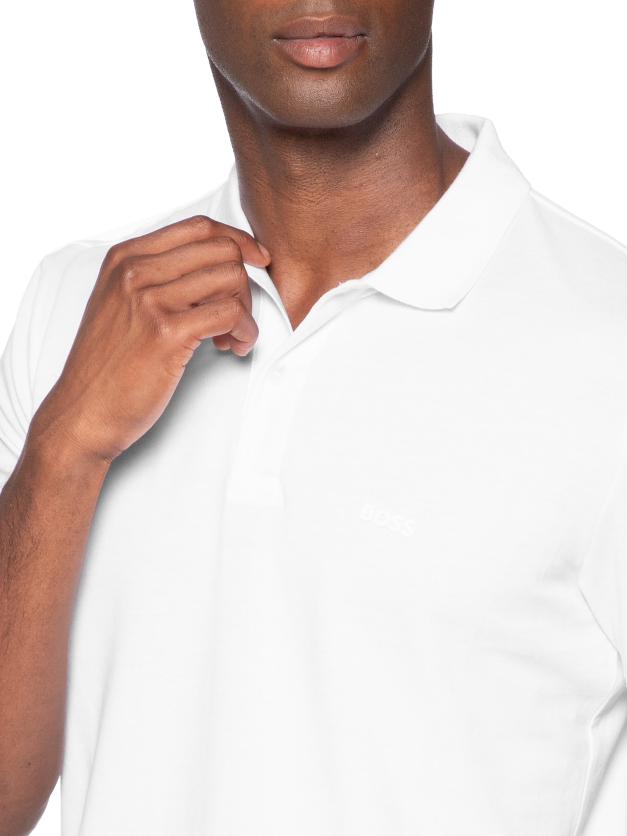 Pólo Masculina Manga Curta Pio 1 – Branco Boss