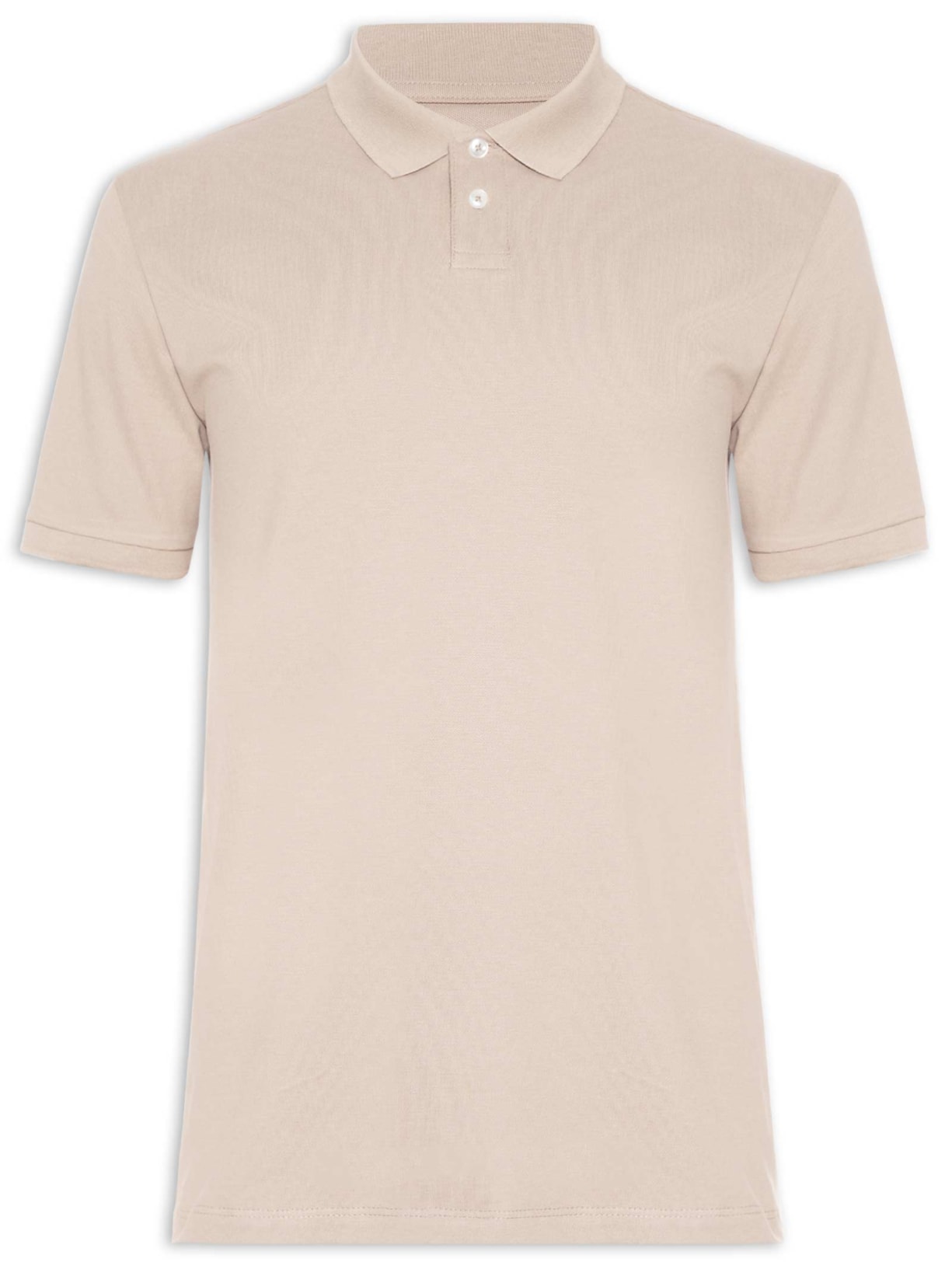Polo Masculina Manga Curta Piquê De Algodão Stretch - Bege