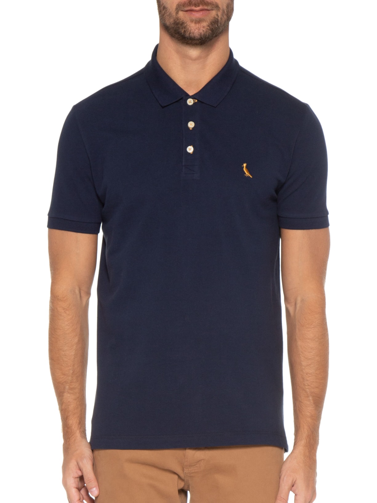 Polo Masculina Manga Curta Piquet Basica Azul Reserva