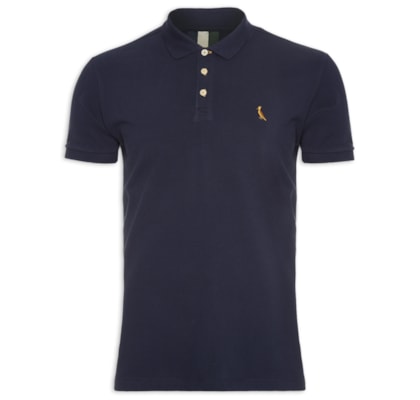 Polo Masculina Manga Curta Piquet Basica - Azul