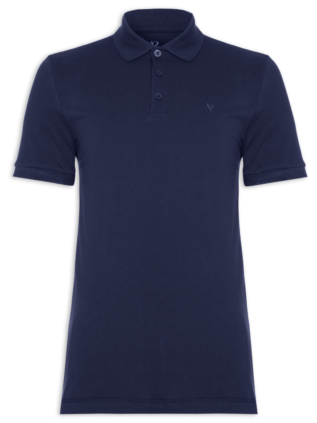 Polo Masculina Manga Curta Piquet Básica - Azul