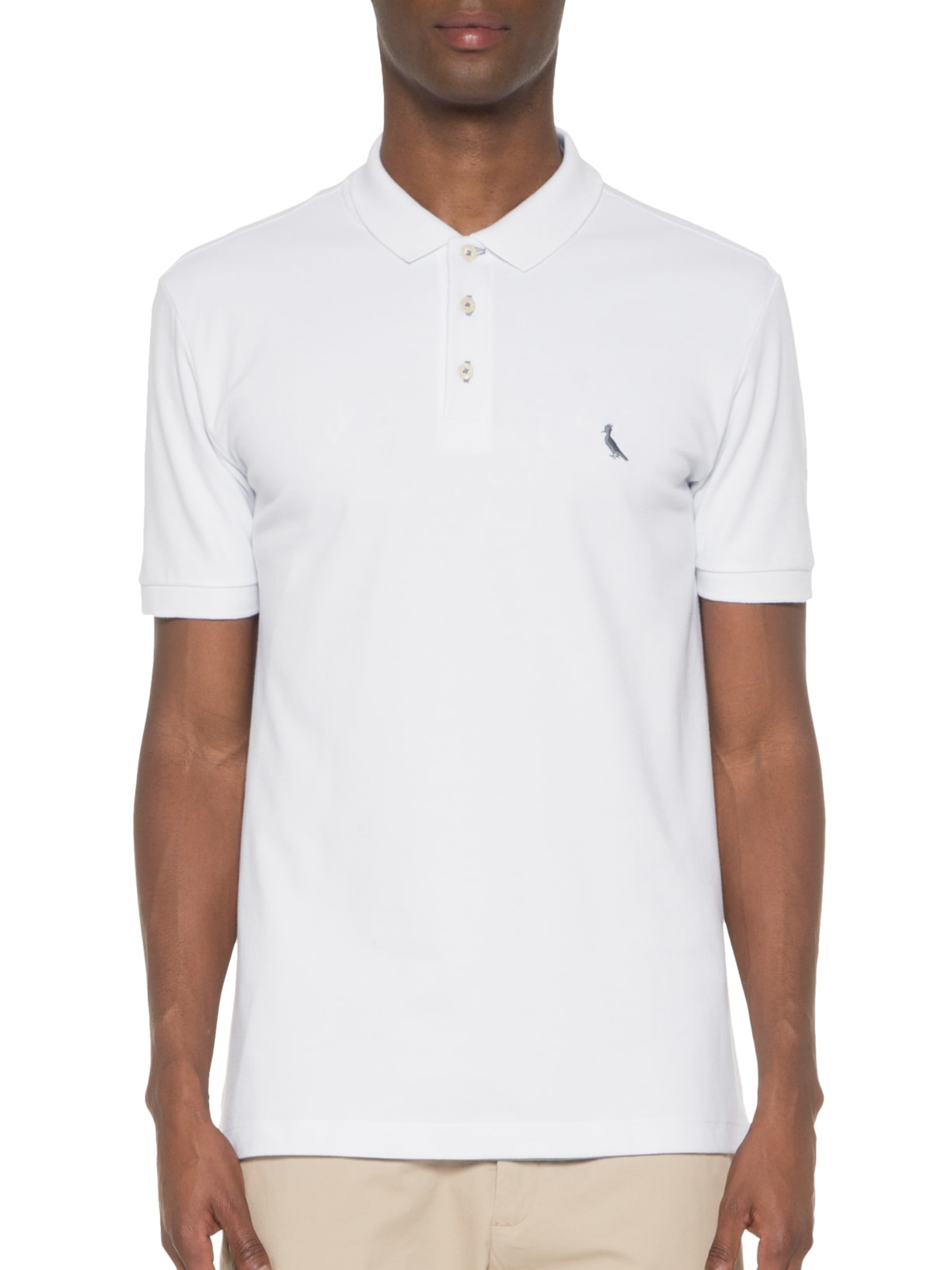 Polo Masculina Manga Curta Piquet Básica Branco Reserva