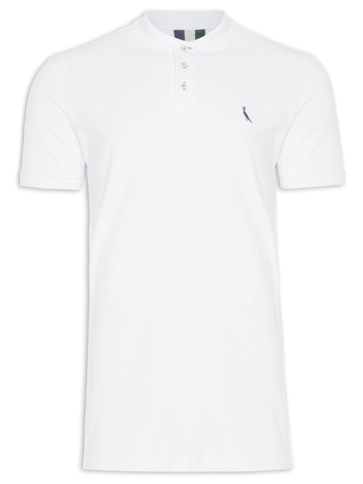 Polo Masculina Manga Curta Piquet Básica - Branco
