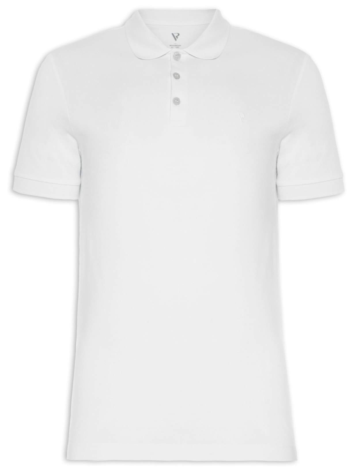 Polo Masculina Manga Curta Piquet Básica - Branco