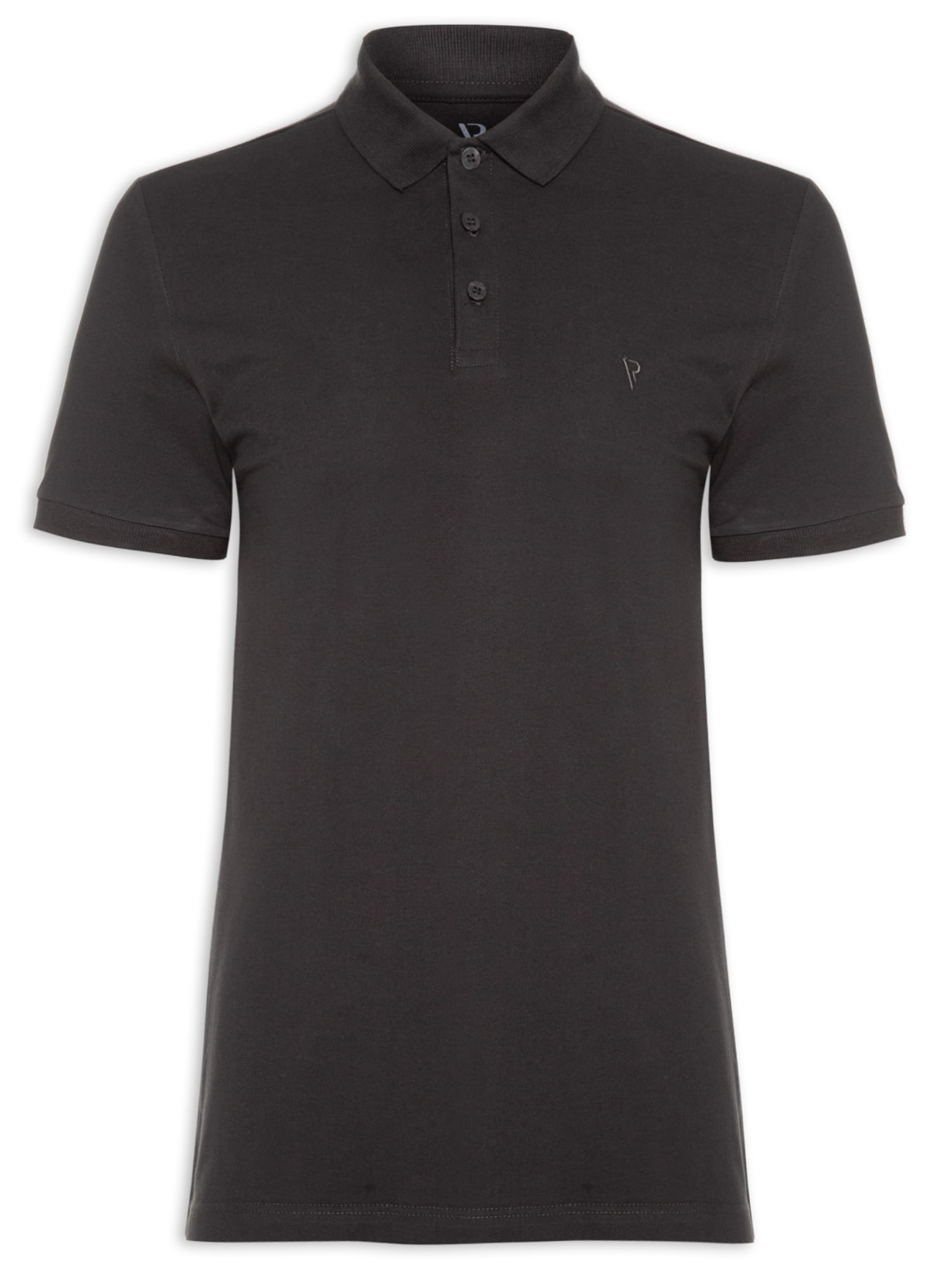 Polo Masculina Manga Curta Piquet Básica - Cinza