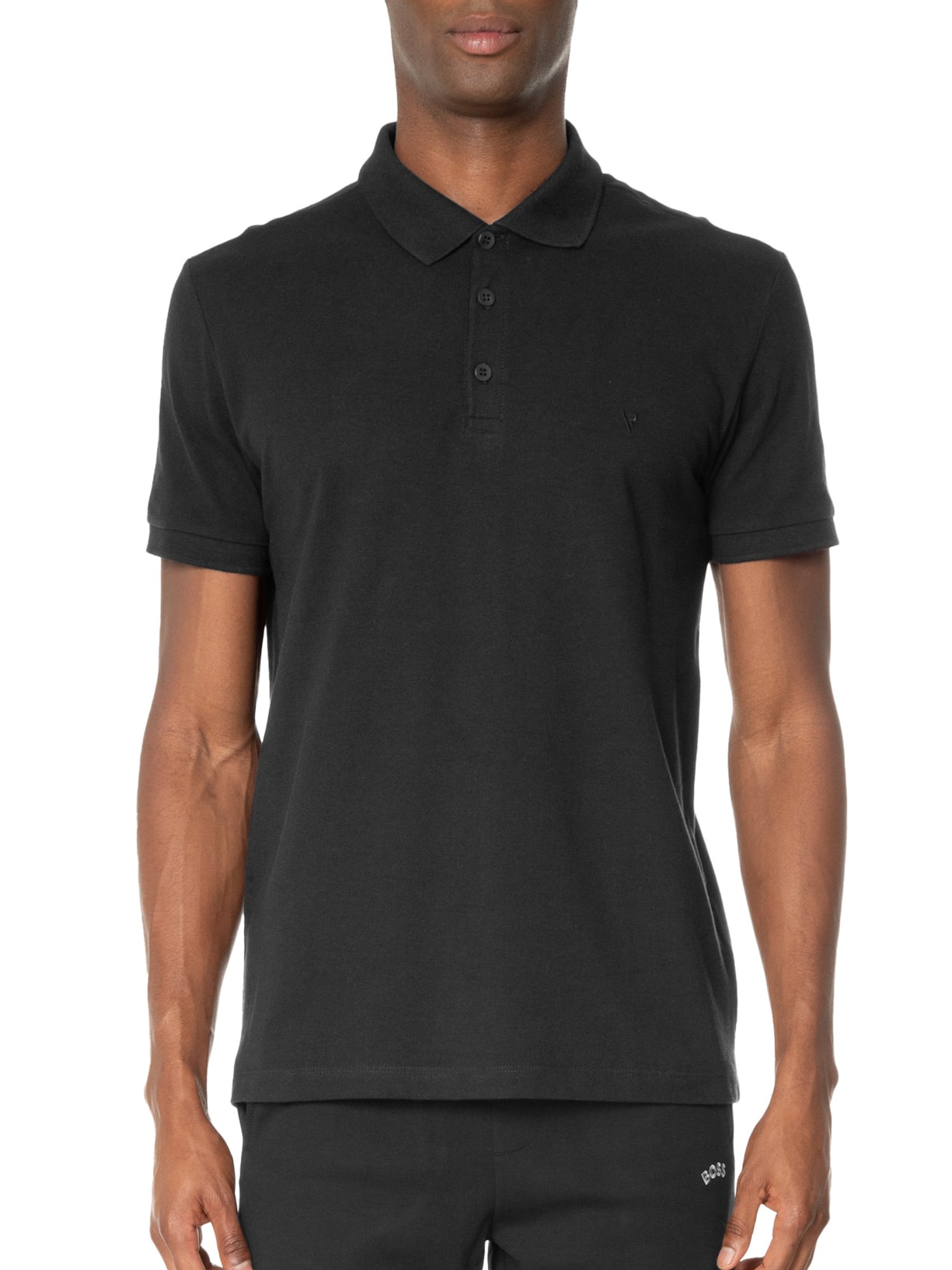 Polo Masculina Manga Curta Piquet Básica Preto Vr