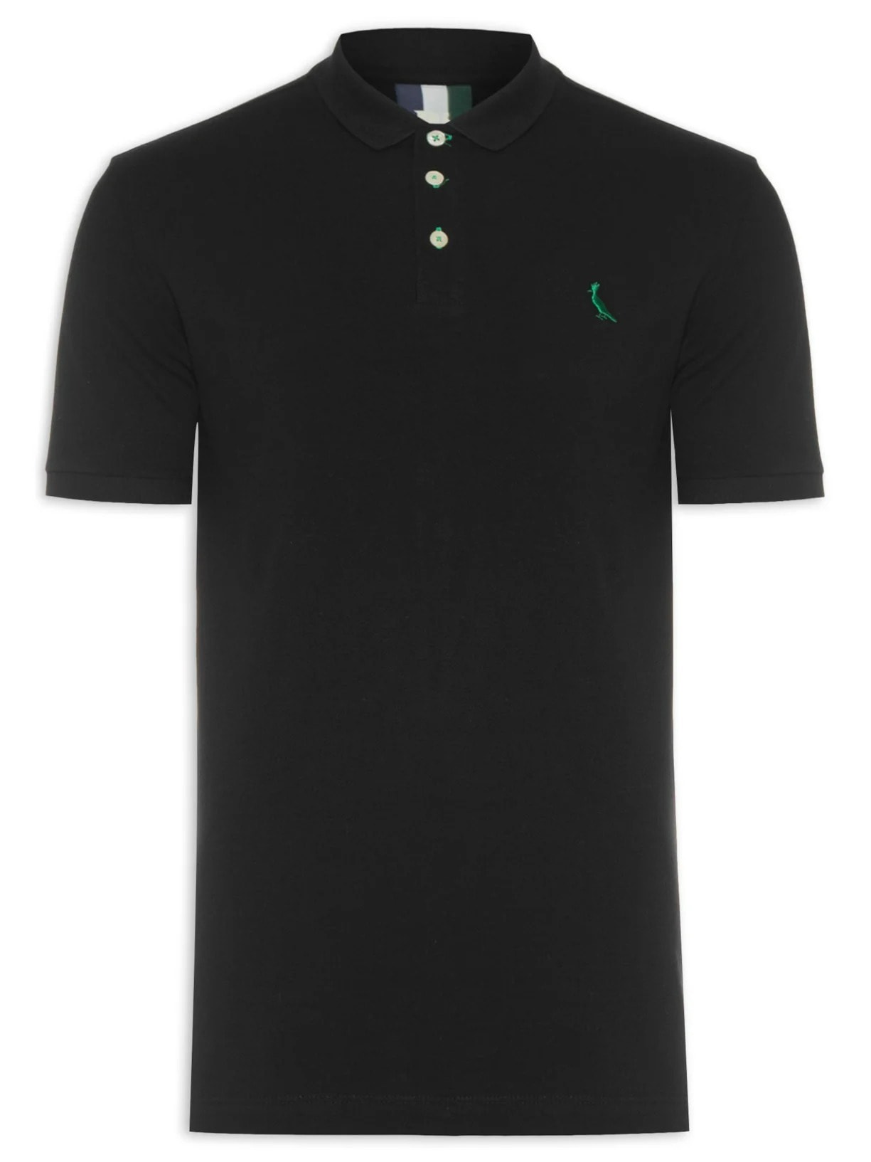 Polo Masculina Manga Curta Piquet Básica Preto Reserva