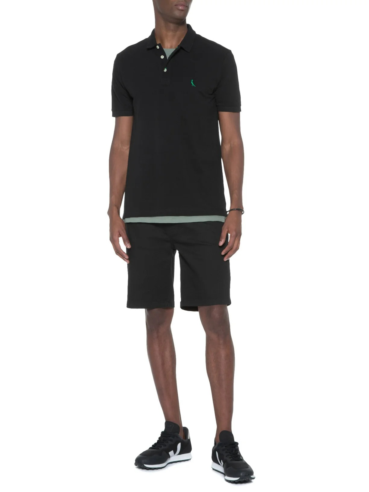 Polo Masculina Manga Curta Piquet Básica Preto Reserva