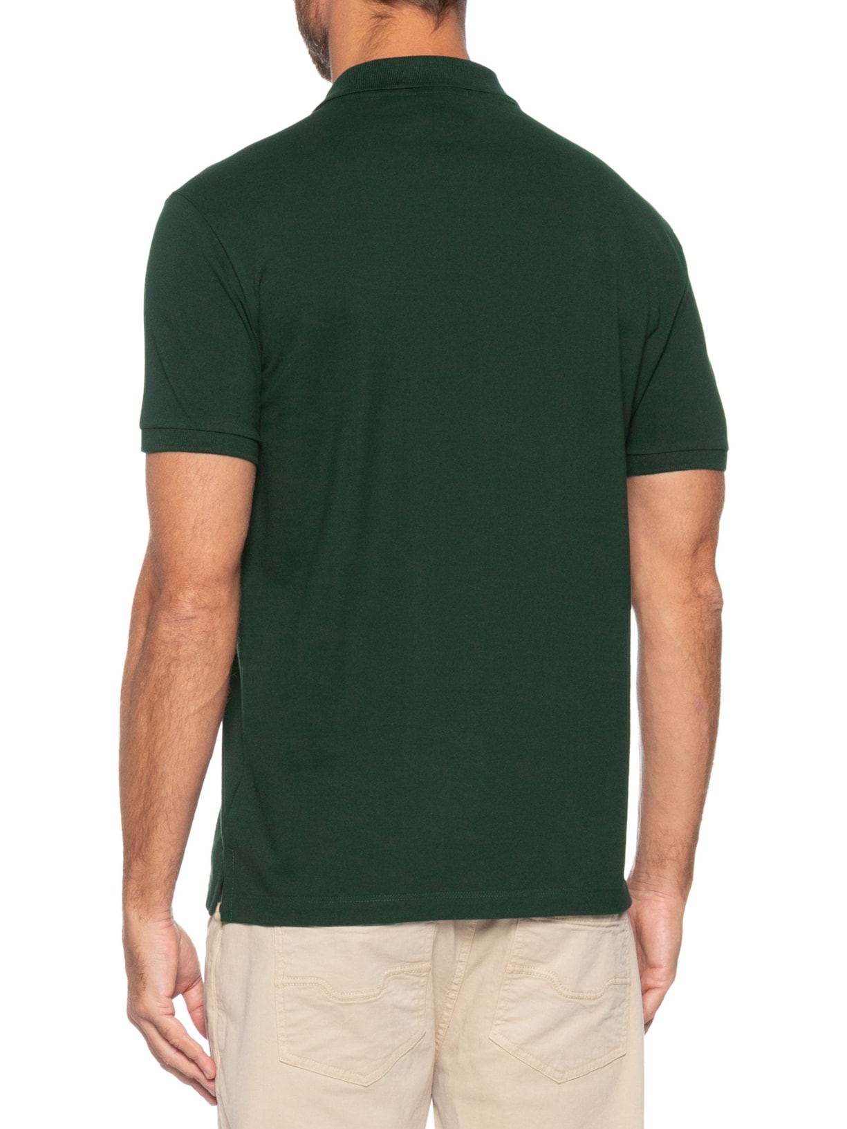 Polo Masculina Manga Curta Piquet Básica Verde Reserva