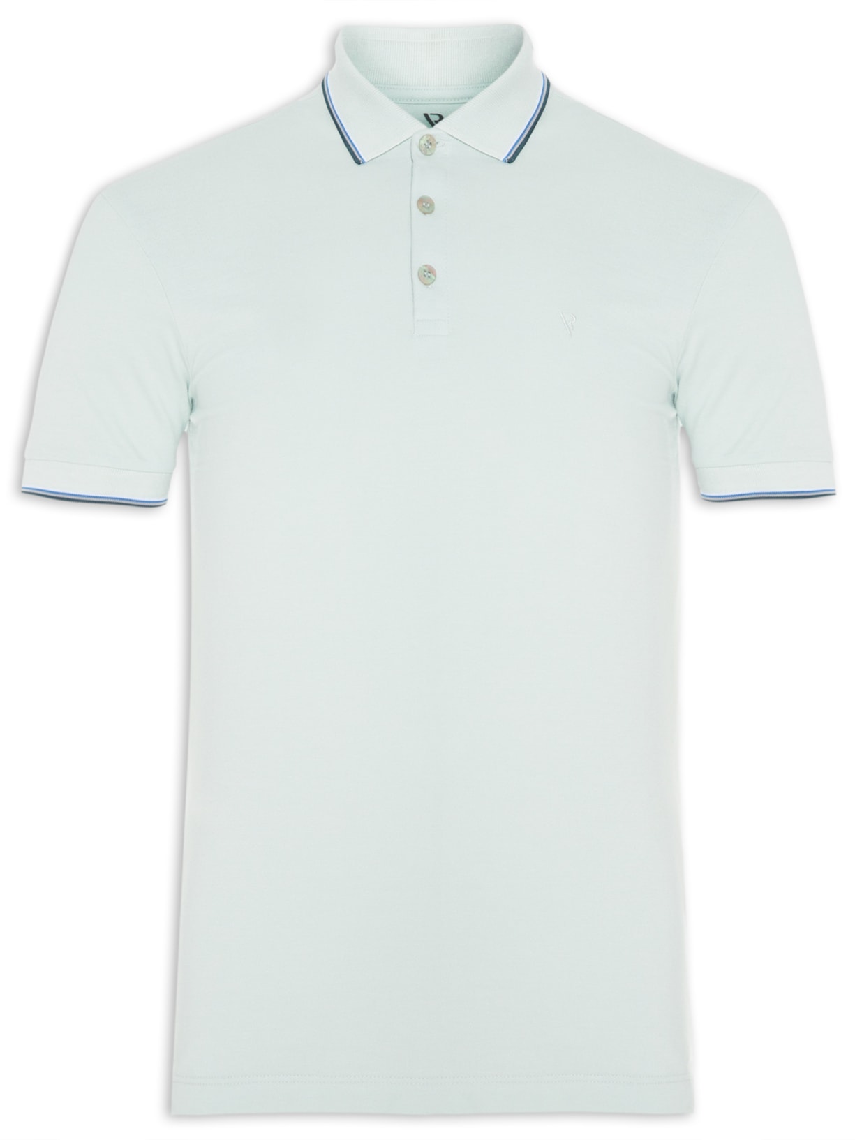 Polo Masculina Manga Curta Piquet Classic Frieze - Cinza