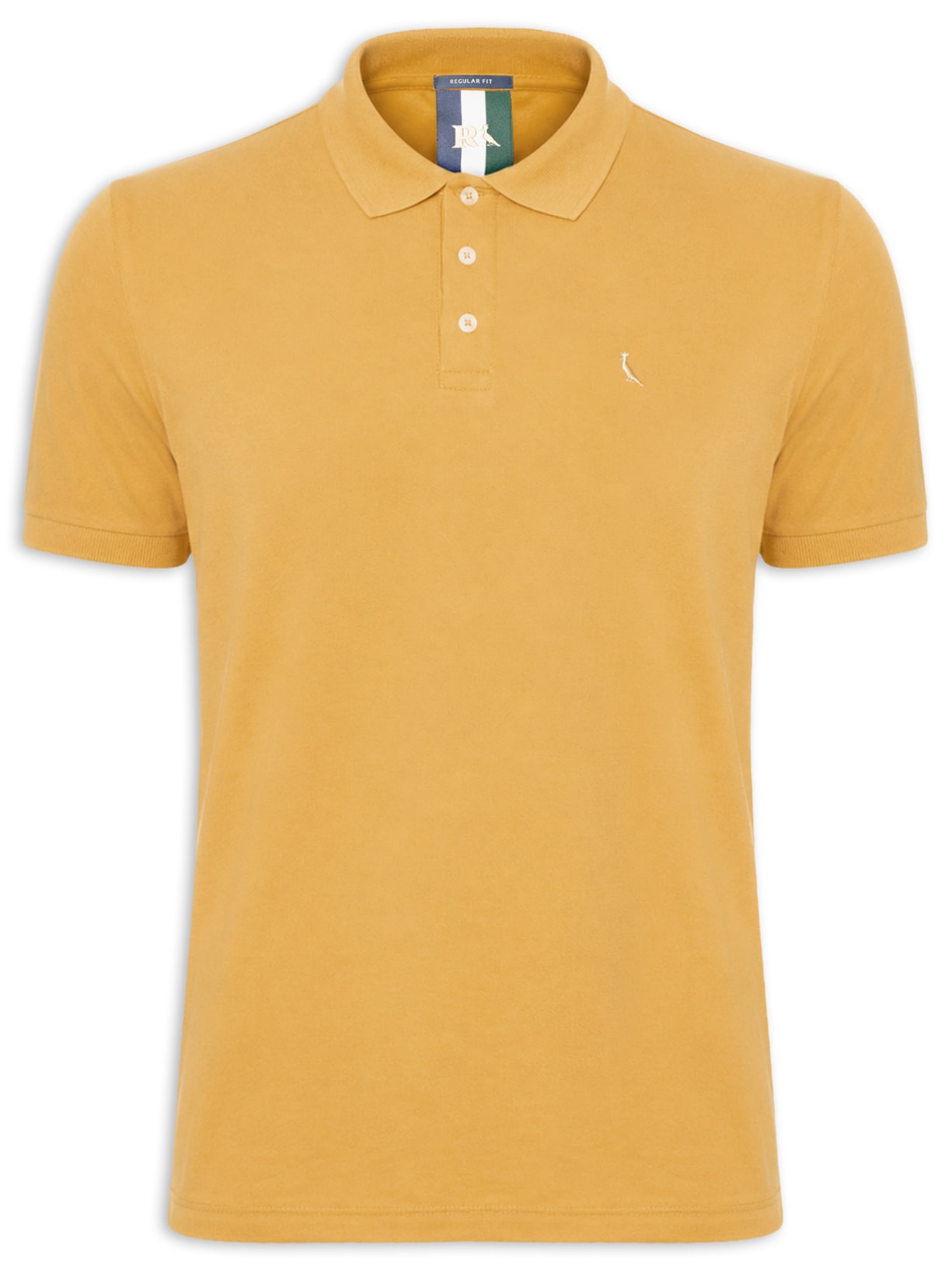 Polo Masculina Manga Curta Piquet Clássica Amarelo Reserva