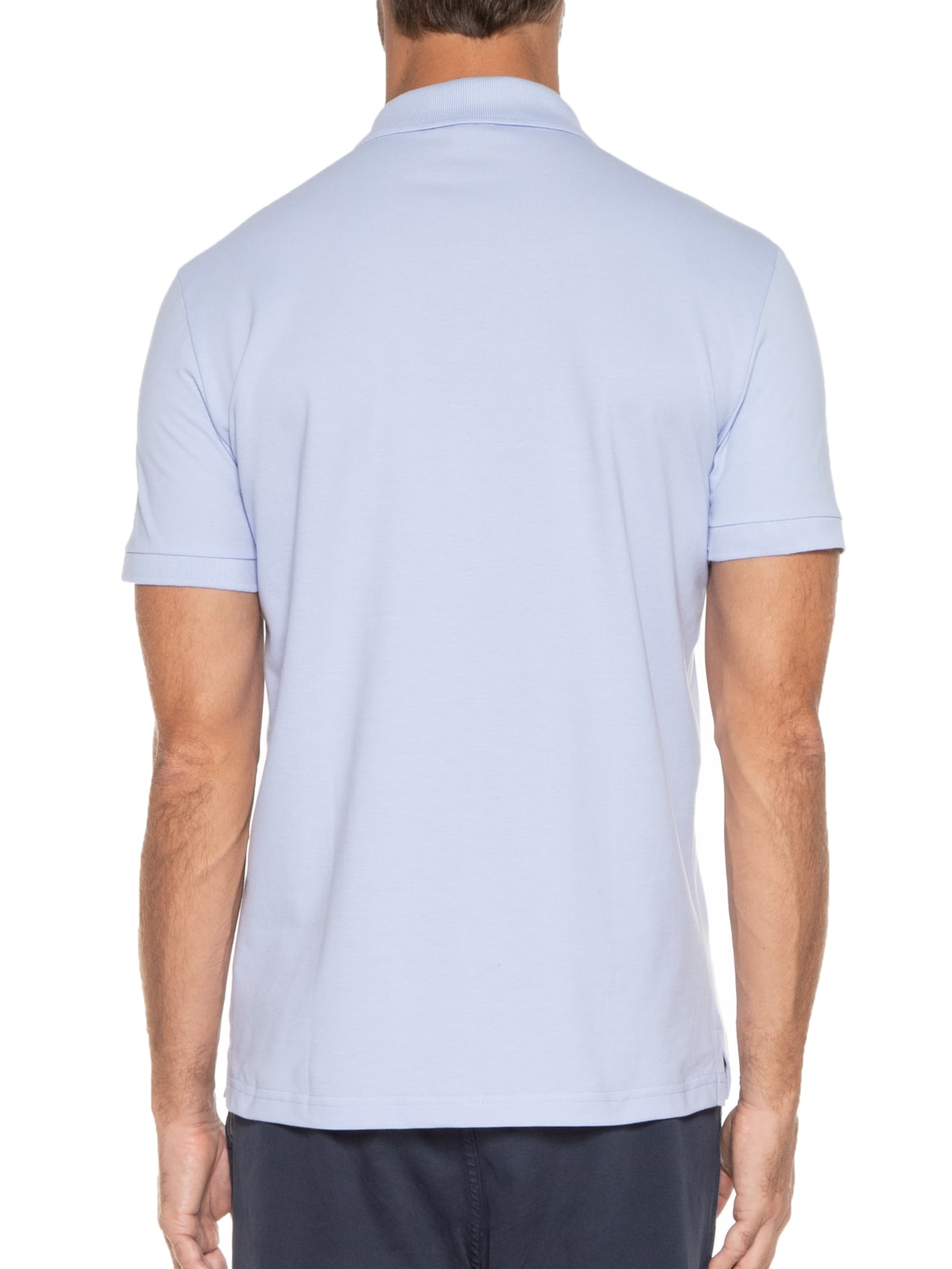 Polo Masculina Manga Curta Piquet Clássica Azul Reserva