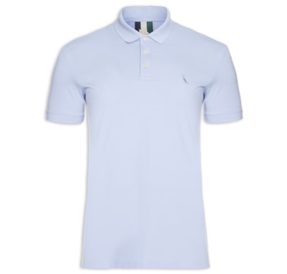 Polo Masculina Manga Curta Piquet Clássica - Azul
