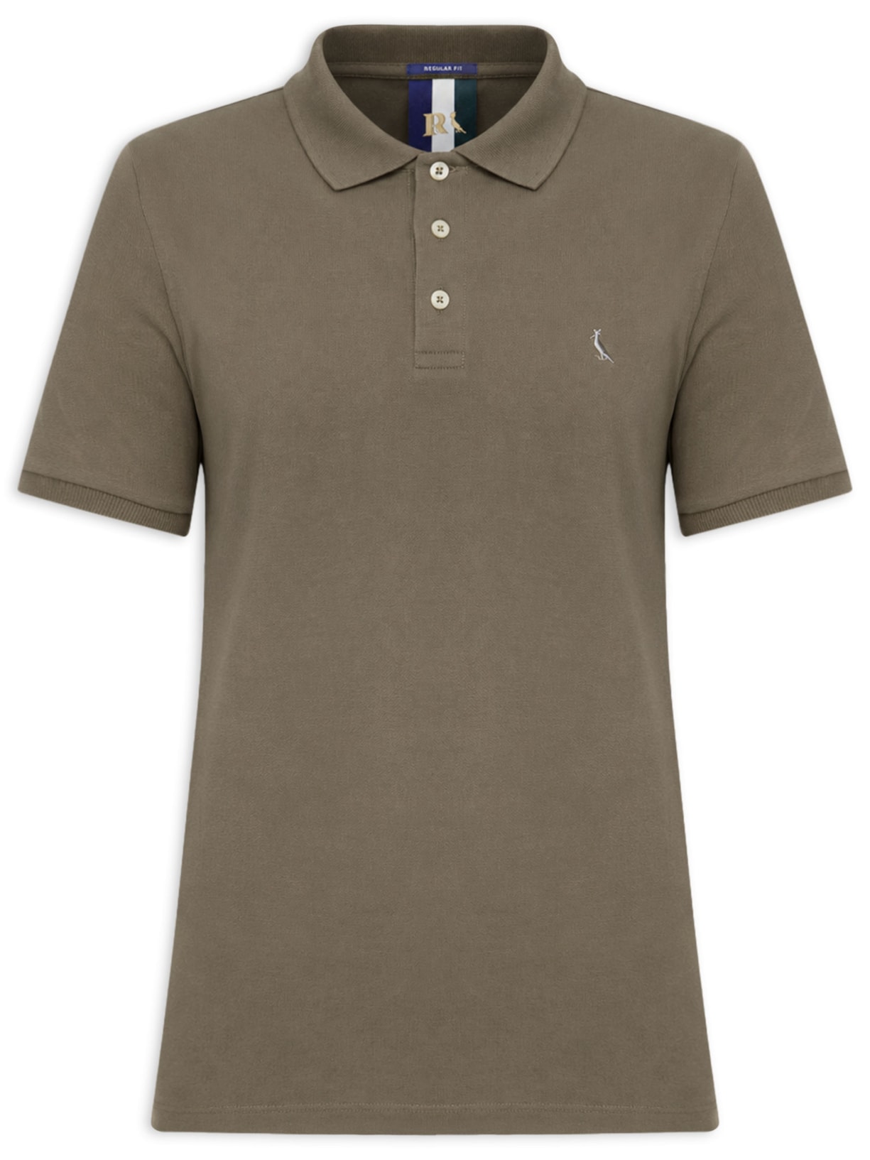 Polo Masculina Manga Curta Piquet Clássica Marrom Reserva