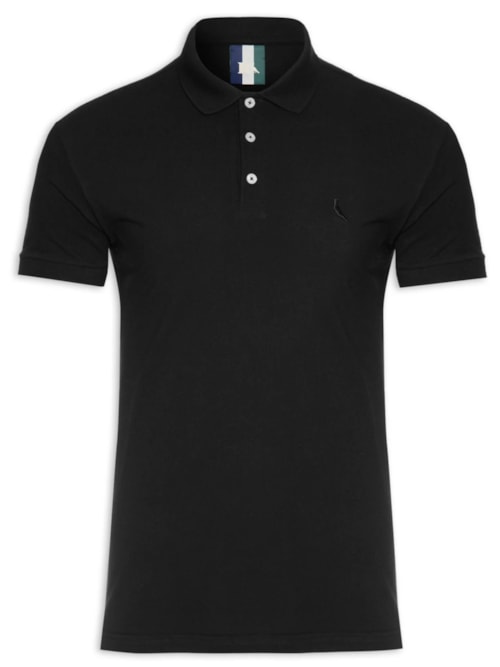 Pólo Masculina Manga Curta Piquet Classica - Preto