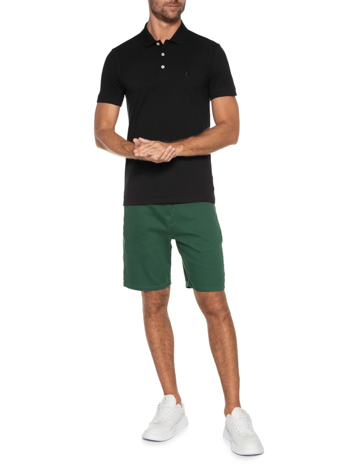 Pólo Masculina Manga Curta Piquet Classica Preto Reserva