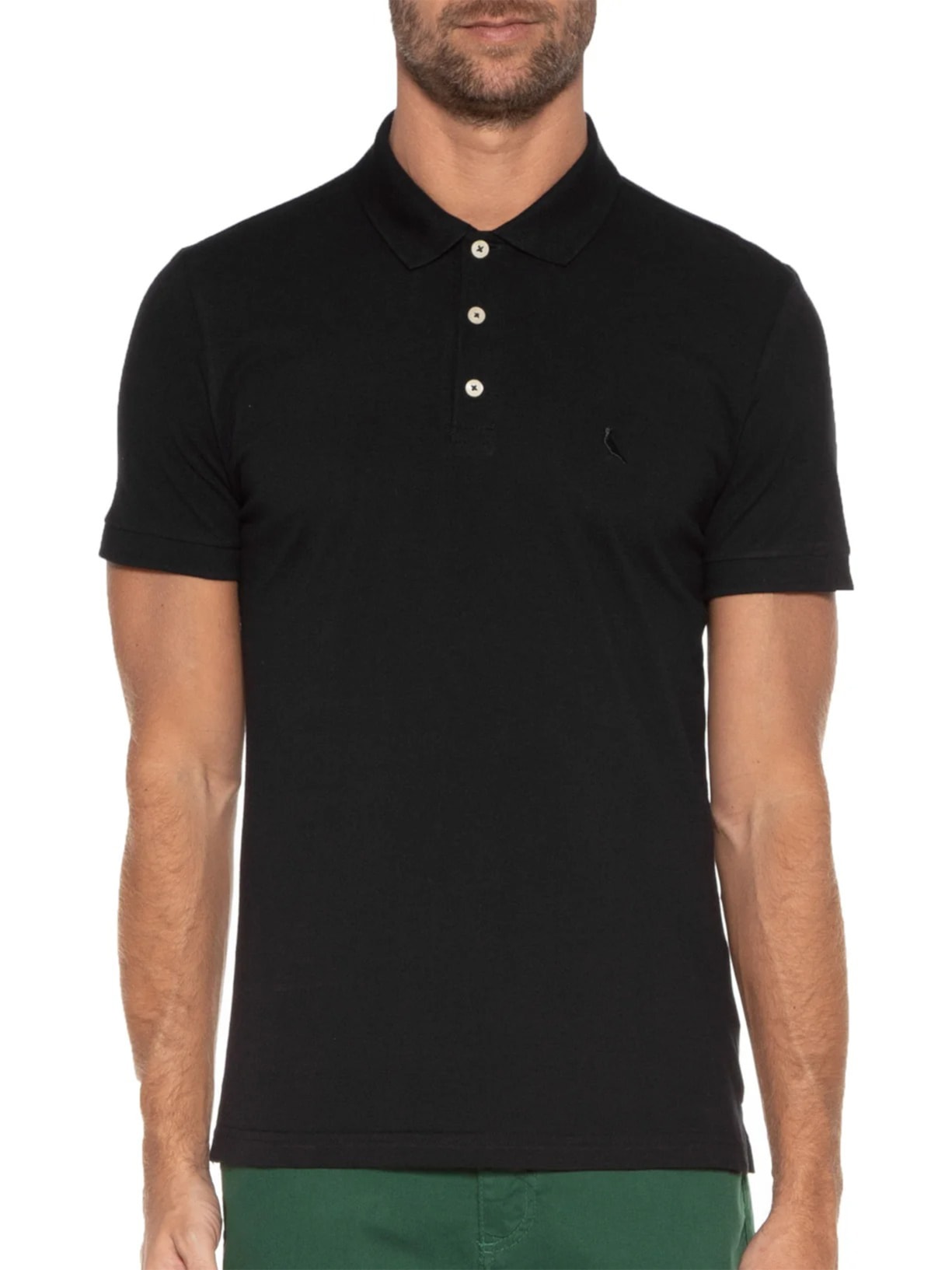 Pólo Masculina Manga Curta Piquet Classica Preto Reserva