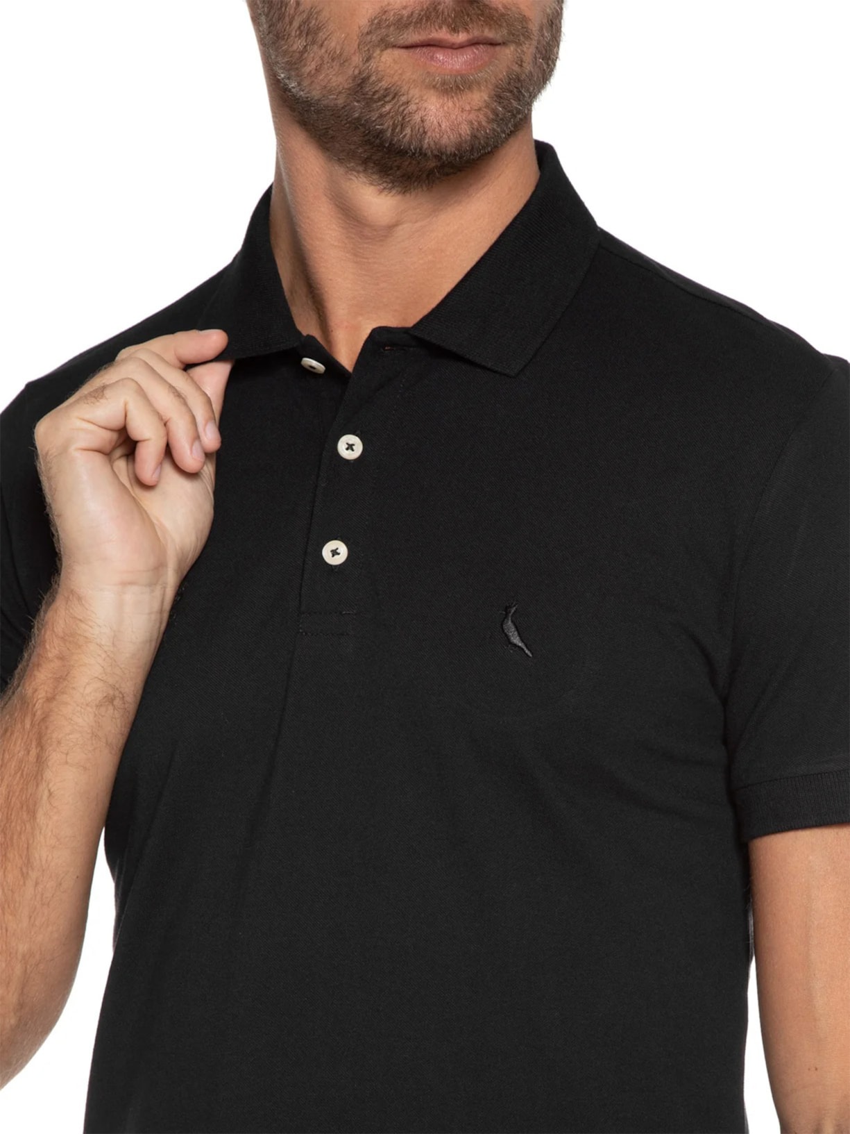 Pólo Masculina Manga Curta Piquet Classica Preto Reserva