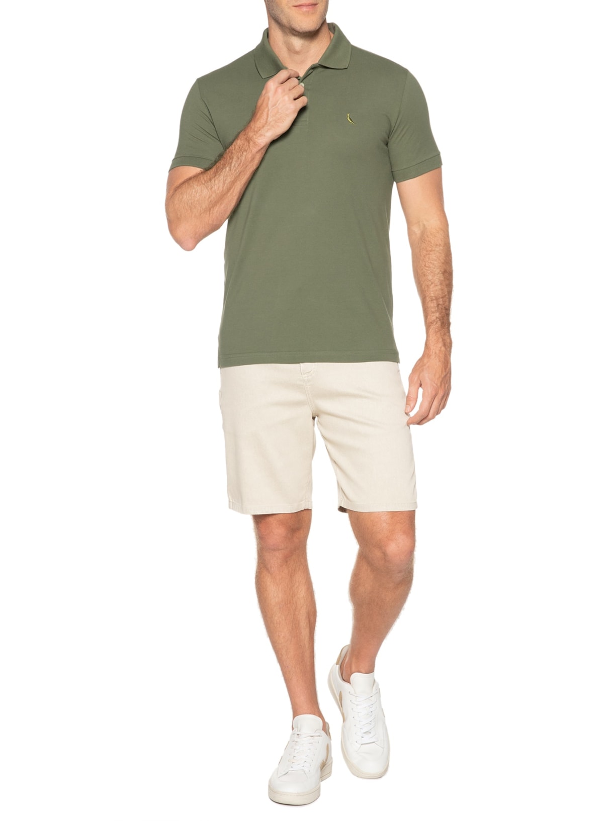 Pólo Masculina Manga Curta Piquet Classica Verde Reserva