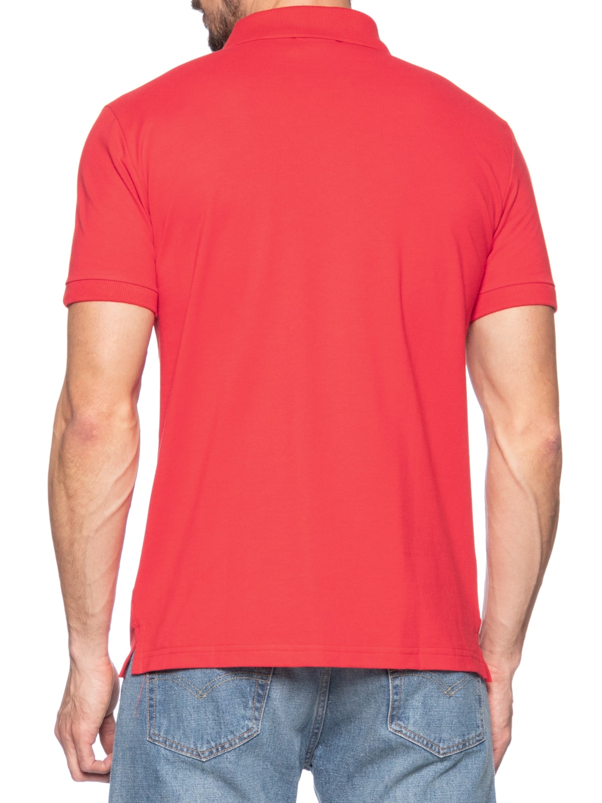 Polo Masculina Manga Curta Piquet Clássicaa Vermelho Reserva