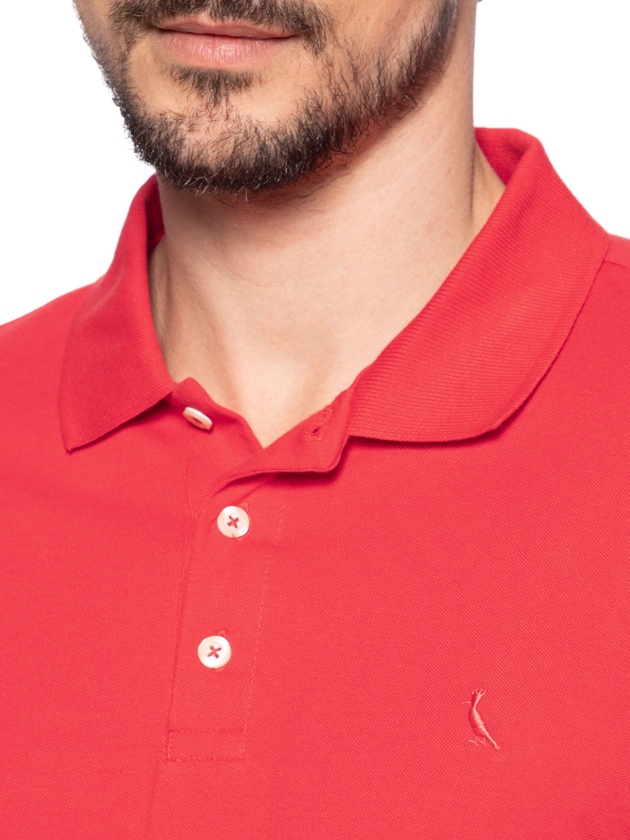 Polo Masculina Manga Curta Piquet Clássicaa Vermelho Reserva
