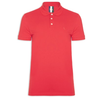 Polo Masculina Manga Curta Piquet Clássicaa - Vermelho