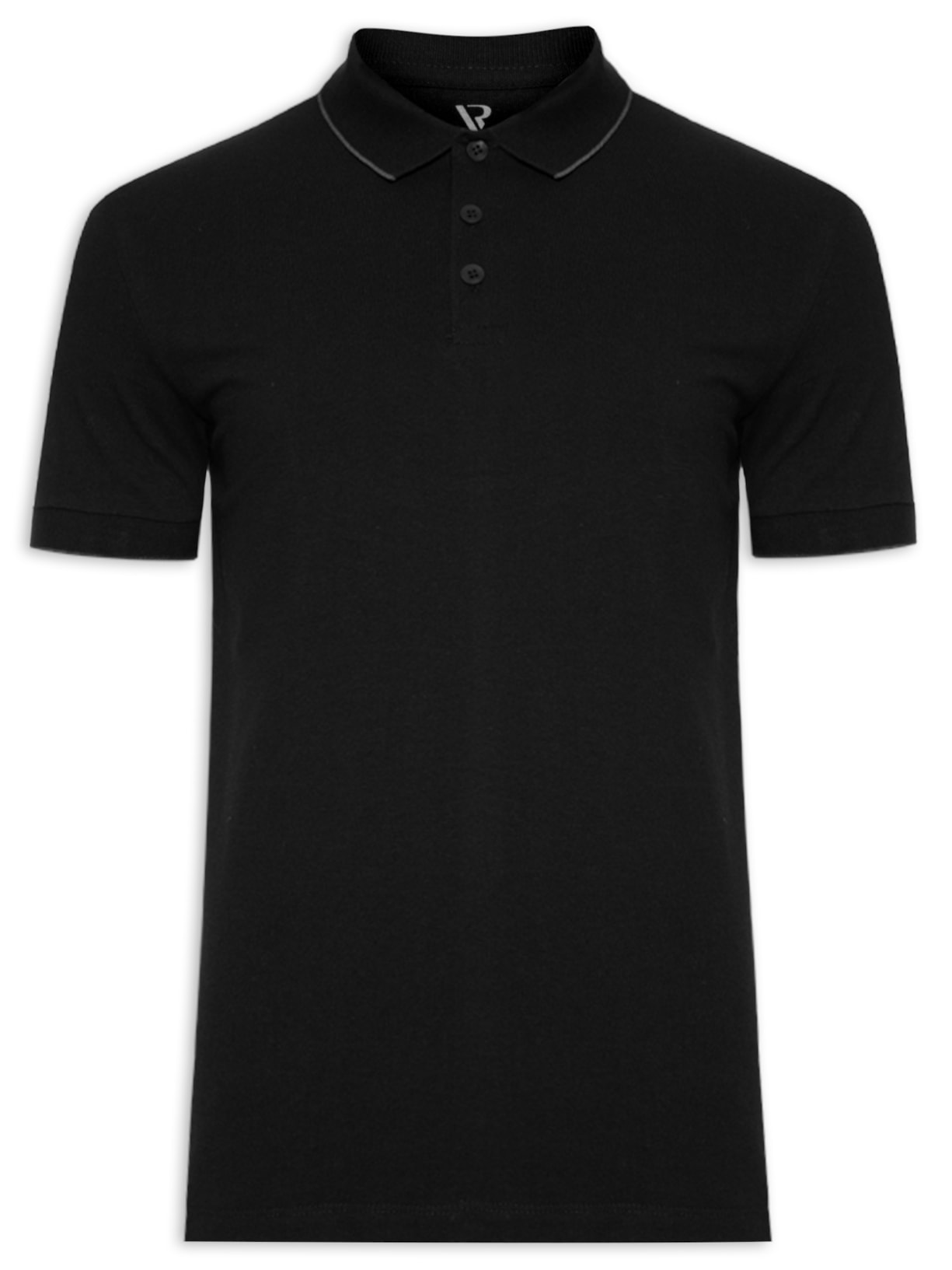 Polo Masculina Manga curta Piquet Frieze - Preto