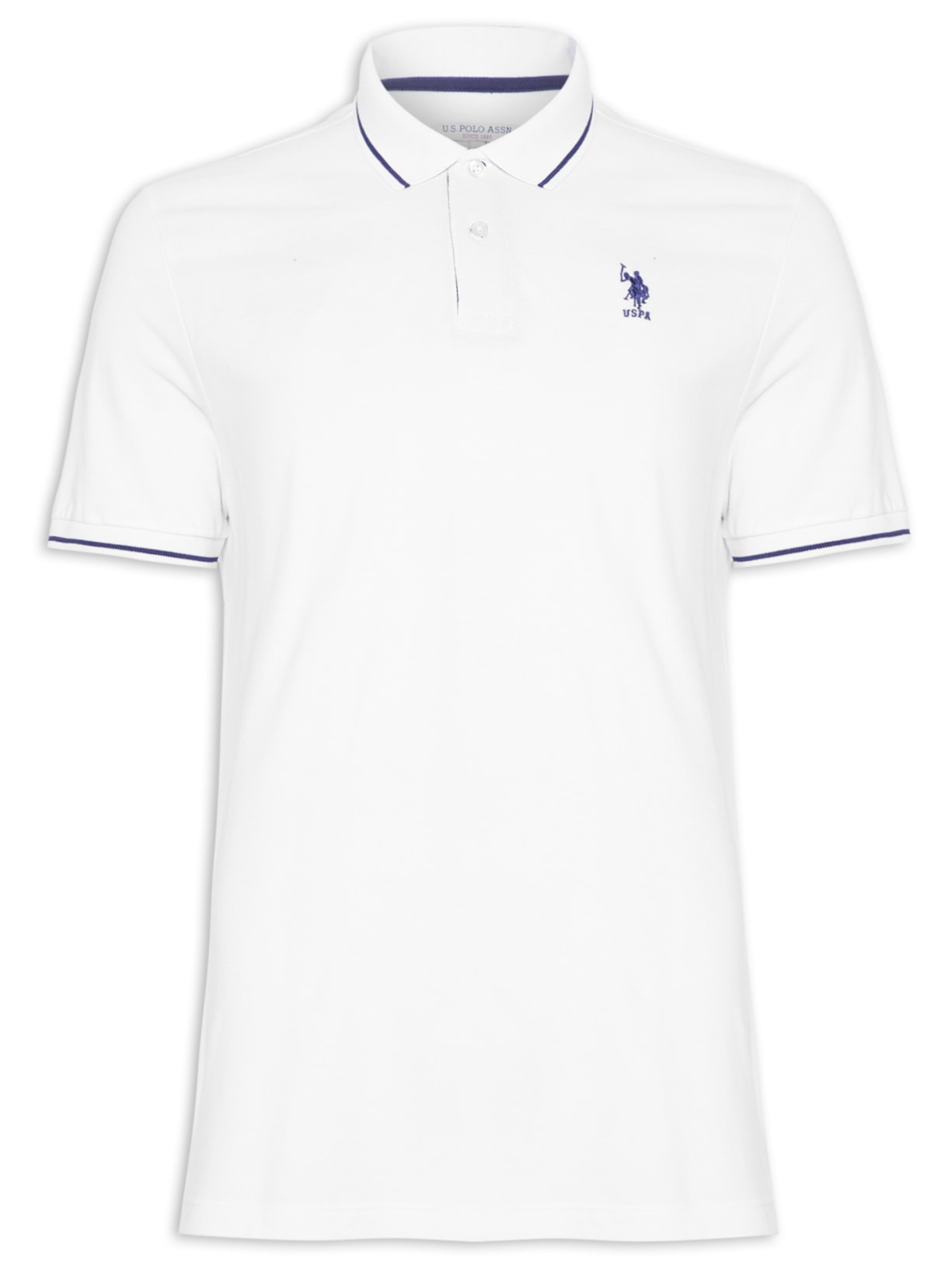 Polo Masculina Manga Curta Piquet Regular - Branco