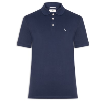 Polo Masculina Manga Curta Piquet Rico - Azul