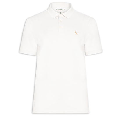 Polo Masculina Manga Curta Piquet Rico - Branco