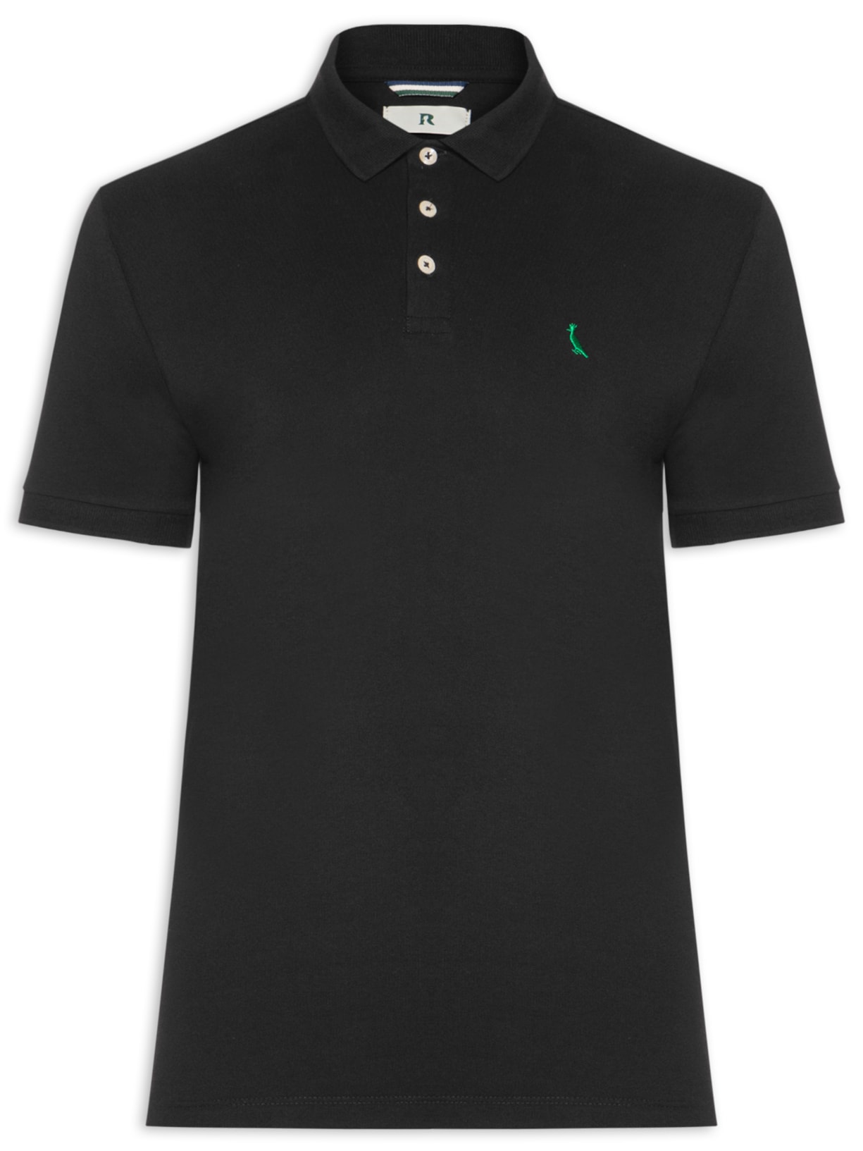 Polo Masculina Manga Curta Piquet Rico Preto Reserva