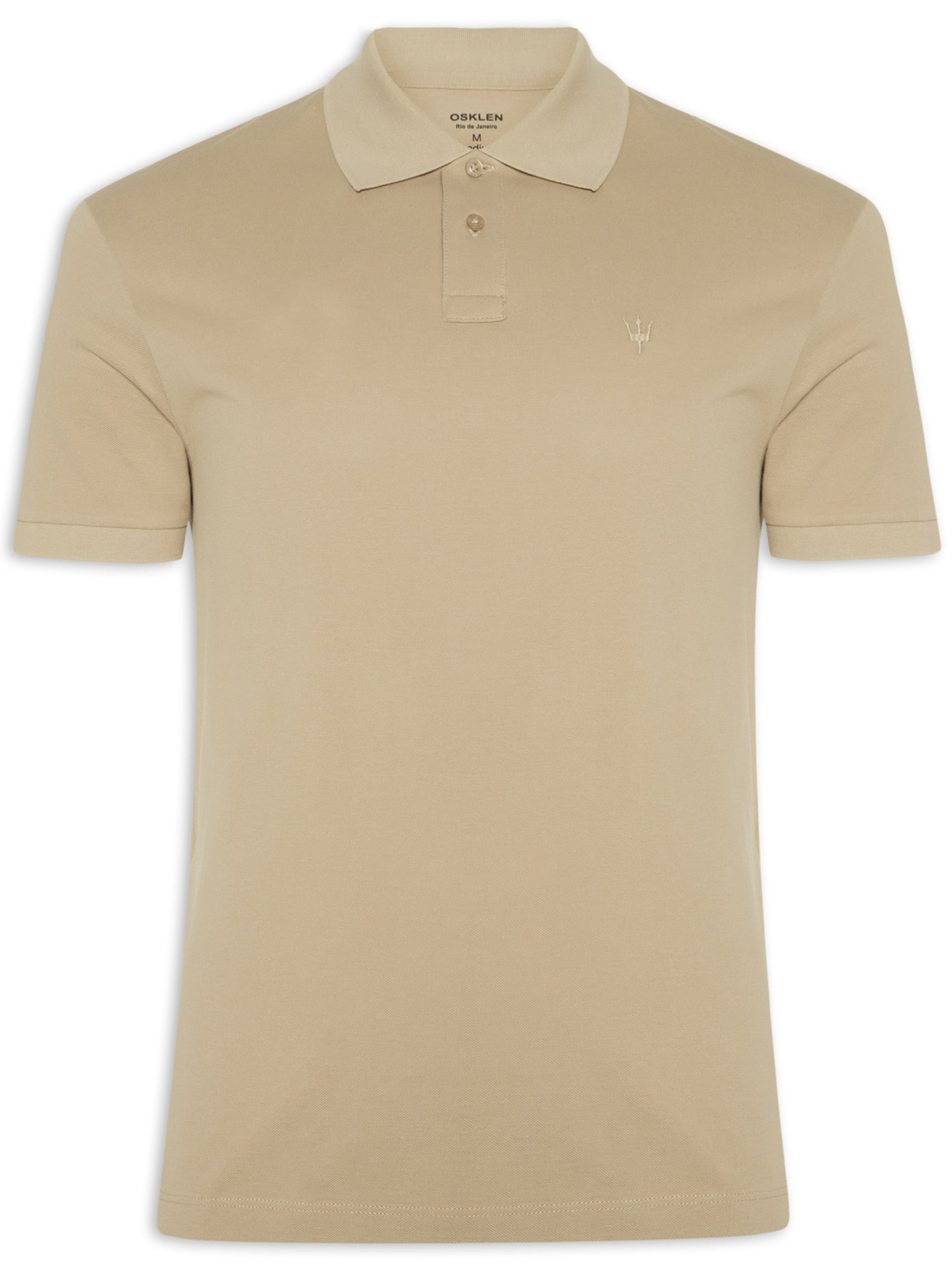 Polo Masculina Manga Curta Piquet Soft Touch Bege Osklen