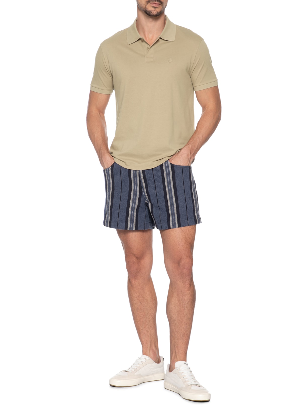 Polo Masculina Manga Curta Piquet Soft Touch Bege Osklen
