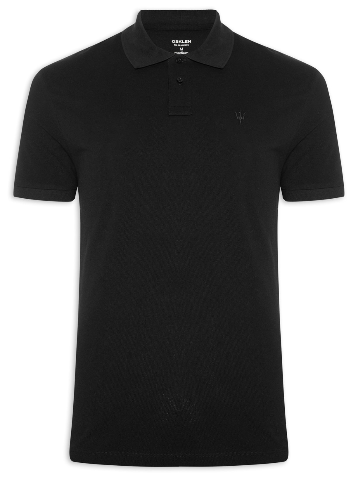 Polo Masculina Manga Curta Piquet Soft Touch Preto Osklen