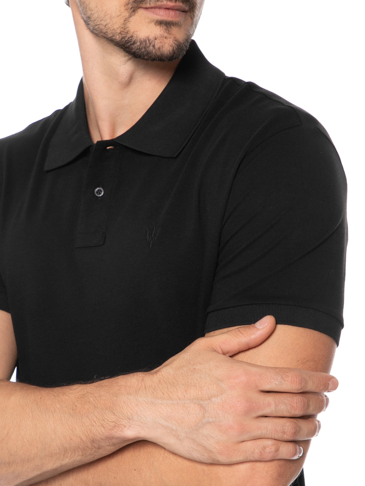 Polo Masculina Manga Curta Piquet Soft Touch Preto Osklen