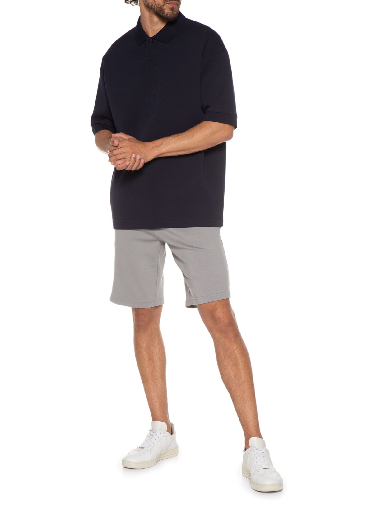 Polo Masculina Manga Curta Pirax Azul Boss
