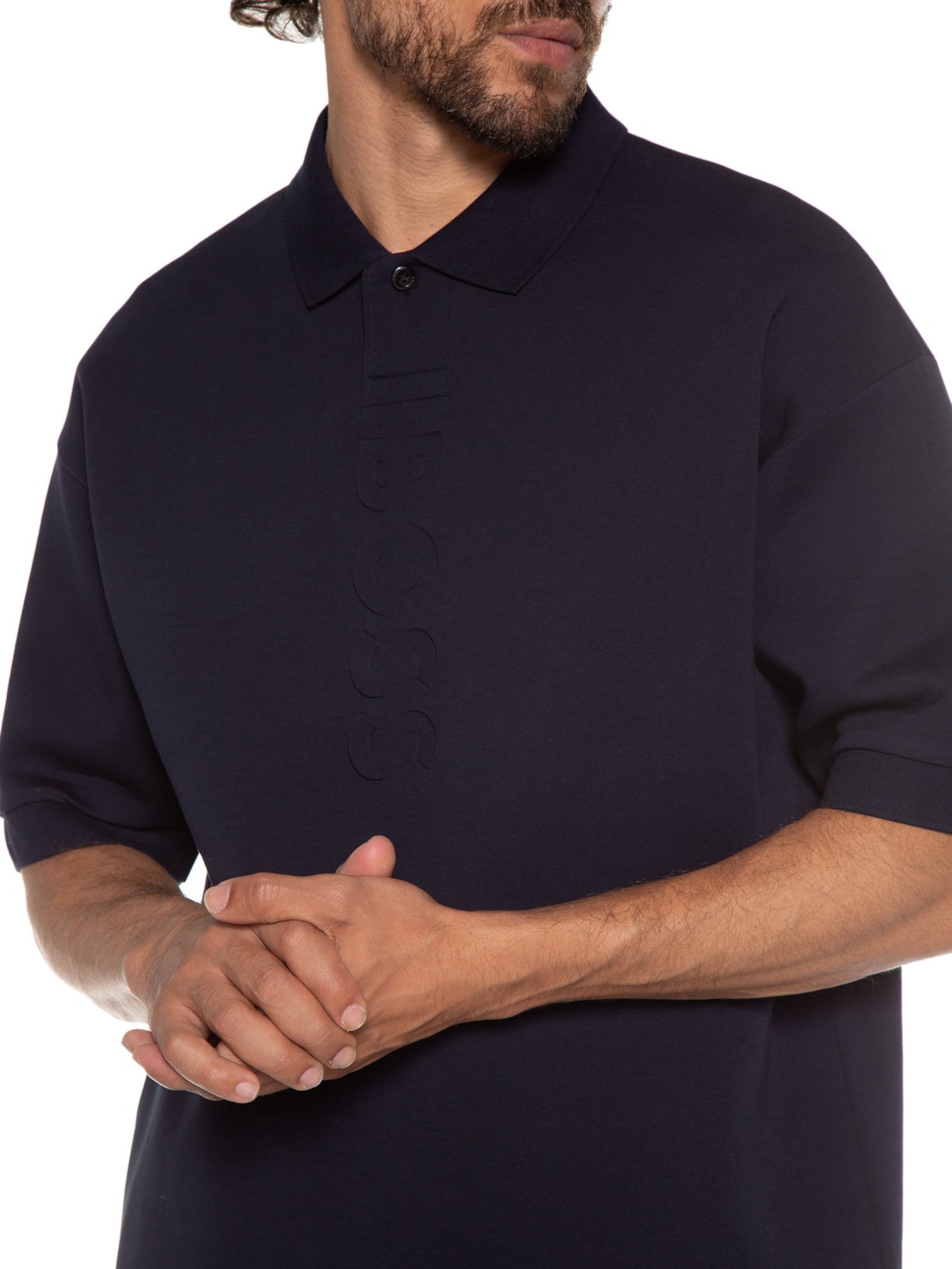 Polo Masculina Manga Curta Pirax Azul Boss